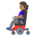 👩🏽‍🦼 woman in motorized wheelchair: medium skin tone display on Google